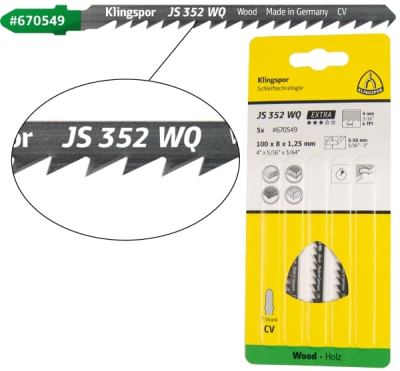 Klingspor JS 352 WQ Extra Cr-V jigsaw blade crossground, set