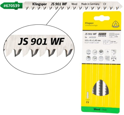 Klingspor JS 901 WF Special Cr-V jigsaw blade crossground, tapered