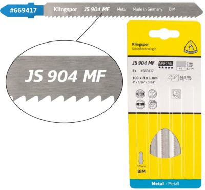 Klingspor JS 904 MF Special Bi-metal jigsaw blade milled, wavy