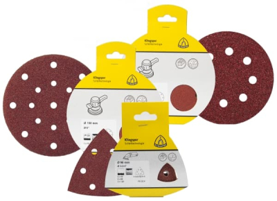 Klingspor PS 22 K Retail packs set Abrasive paper, self-fastening for Wood, Metals